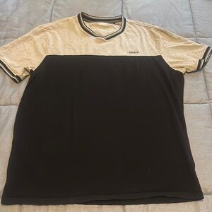 DKNY Men's Black and Gray Shirt